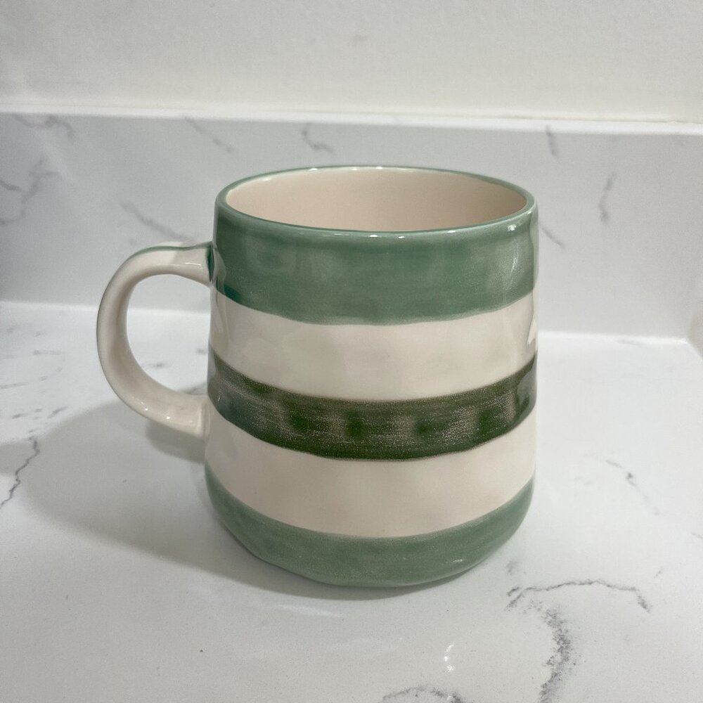 Anthropologie Go Sports! Handpainted Stoneware Mug